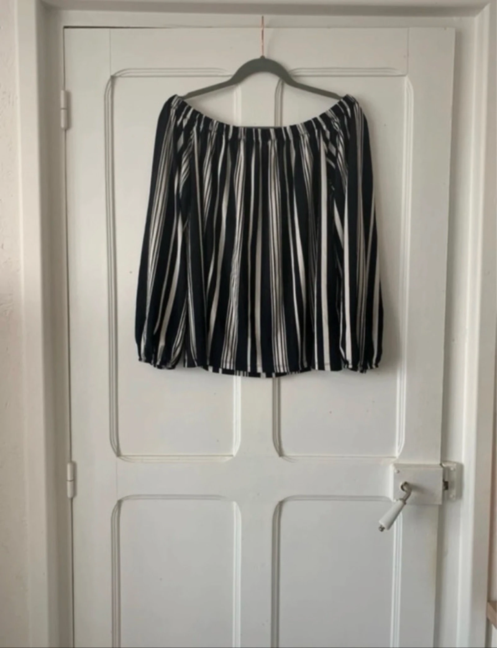 Blouse à rayures col Bardot noir/blanc femme - Taille XL New Yorker